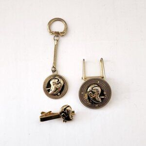 Vintage Bob Hope Keychain + Money Clip + Tie Clip Set Retro Men's Accessories